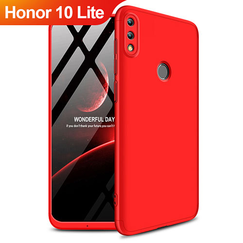 Hard Rigid Plastic Matte Finish Front and Back Case 360 Degrees for Huawei Honor 10 Lite Red