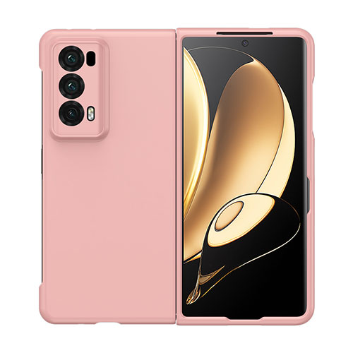 Hard Rigid Plastic Matte Finish Front and Back Cover Case 360 Degrees BH1 for Huawei Honor Magic V2 5G Rose Gold