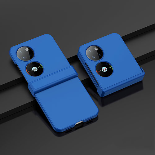 Hard Rigid Plastic Matte Finish Front and Back Cover Case 360 Degrees BH1 for Huawei P60 Pocket Blue