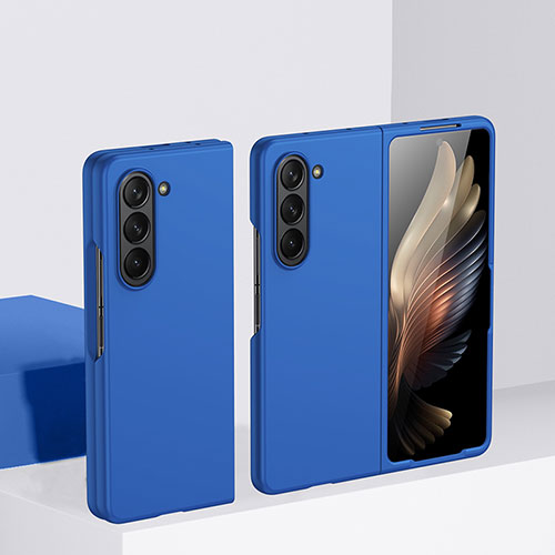 Hard Rigid Plastic Matte Finish Front and Back Cover Case 360 Degrees BH1 for Samsung Galaxy Z Fold5 5G Blue