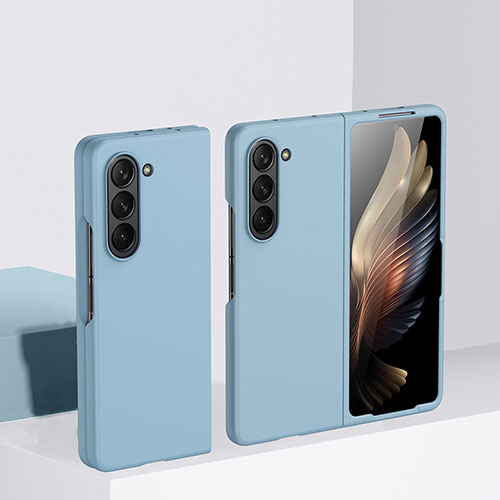 Hard Rigid Plastic Matte Finish Front and Back Cover Case 360 Degrees BH1 for Samsung Galaxy Z Fold5 5G Sky Blue