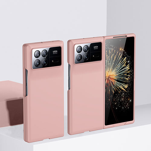 Hard Rigid Plastic Matte Finish Front and Back Cover Case 360 Degrees BH1 for Xiaomi Mix Fold 3 5G Pink