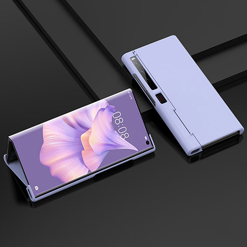 Hard Rigid Plastic Matte Finish Front and Back Cover Case 360 Degrees BH2 for Huawei Mate Xs 2 Purple