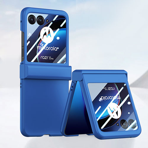 Hard Rigid Plastic Matte Finish Front and Back Cover Case 360 Degrees BH3 for Motorola Moto Razr 40 Ultra 5G Blue