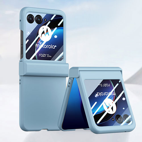 Hard Rigid Plastic Matte Finish Front and Back Cover Case 360 Degrees BH3 for Motorola Moto Razr 40 Ultra 5G Mint Blue