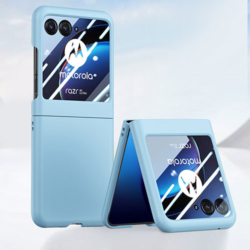 Hard Rigid Plastic Matte Finish Front and Back Cover Case 360 Degrees BH4 for Motorola Moto Razr 40 Ultra 5G Mint Blue