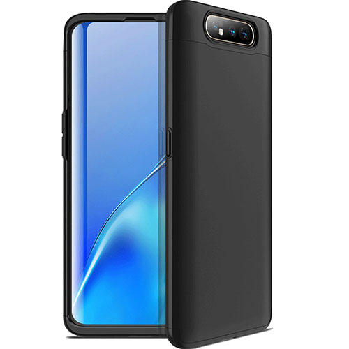 Hard Rigid Plastic Matte Finish Front and Back Cover Case 360 Degrees C01 for Samsung Galaxy A80 Black