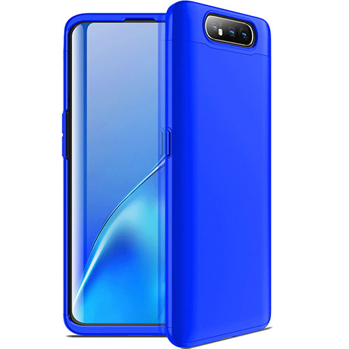 Hard Rigid Plastic Matte Finish Front and Back Cover Case 360 Degrees C01 for Samsung Galaxy A80 Blue