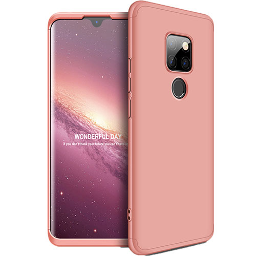 Hard Rigid Plastic Matte Finish Front and Back Cover Case 360 Degrees F01 for Huawei Mate 20 Rose Gold