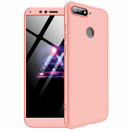 Hard Rigid Plastic Matte Finish Front and Back Cover Case 360 Degrees for Huawei Honor 7A Rose Gold