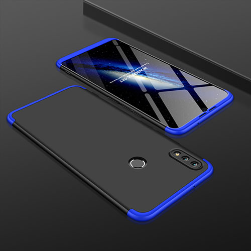 Hard Rigid Plastic Matte Finish Front and Back Cover Case 360 Degrees for Huawei Honor 8X Blue and Black