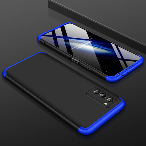Hard Rigid Plastic Matte Finish Front and Back Cover Case 360 Degrees for Huawei Honor View 30 Pro 5G Blue and Black