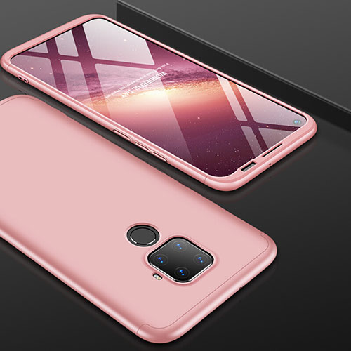 Hard Rigid Plastic Matte Finish Front and Back Cover Case 360 Degrees for Huawei Nova 5i Pro Rose Gold