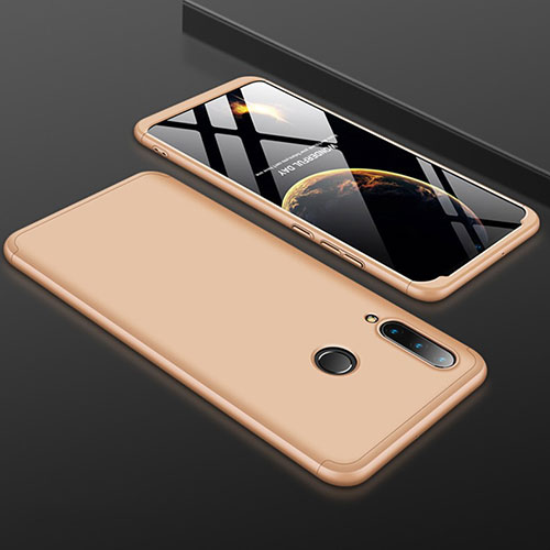 Hard Rigid Plastic Matte Finish Front and Back Cover Case 360 Degrees for Huawei P30 Lite XL Gold