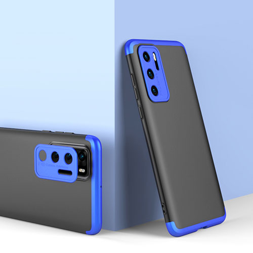 Hard Rigid Plastic Matte Finish Front and Back Cover Case 360 Degrees for Huawei P40 Blue and Black