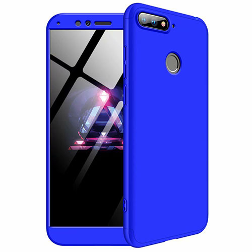 Hard Rigid Plastic Matte Finish Front and Back Cover Case 360 Degrees for Huawei Y6 Prime (2018) Blue