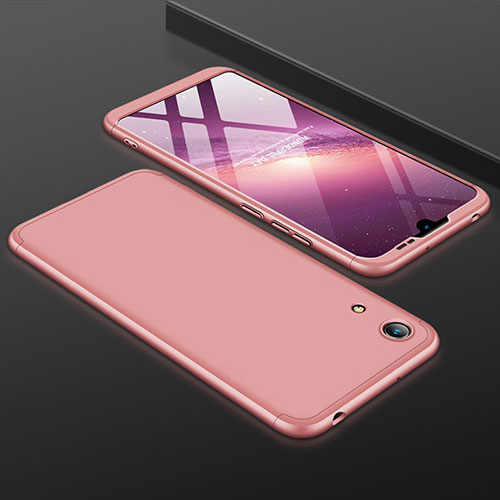 Hard Rigid Plastic Matte Finish Front and Back Cover Case 360 Degrees for Huawei Y6 Prime (2019) Rose Gold