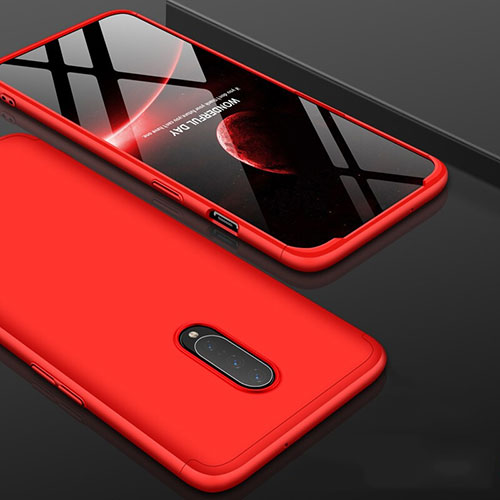 Hard Rigid Plastic Matte Finish Front and Back Cover Case 360 Degrees for OnePlus 7 Pro Red