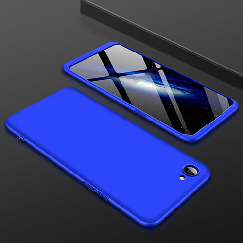 Hard Rigid Plastic Matte Finish Front and Back Cover Case 360 Degrees for Oppo A3 Blue