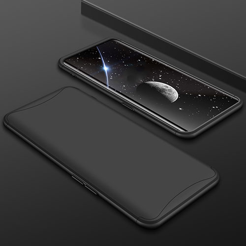 Hard Rigid Plastic Matte Finish Front and Back Cover Case 360 Degrees for Oppo Find X Black