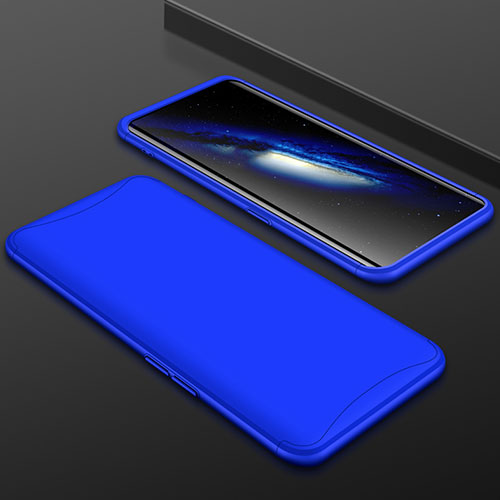 Hard Rigid Plastic Matte Finish Front and Back Cover Case 360 Degrees for Oppo Find X Blue