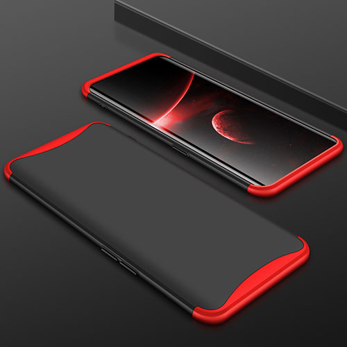 Hard Rigid Plastic Matte Finish Front and Back Cover Case 360 Degrees for Oppo Find X Super Flash Edition Red and Black