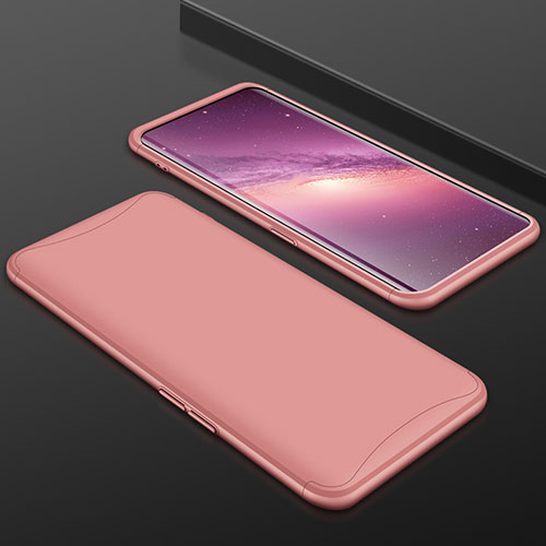 Hard Rigid Plastic Matte Finish Front and Back Cover Case 360 Degrees for Oppo Find X Super Flash Edition Rose Gold