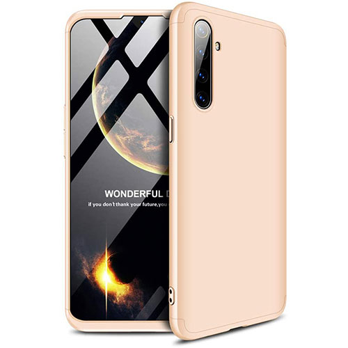 Hard Rigid Plastic Matte Finish Front and Back Cover Case 360 Degrees for Oppo K5 Gold