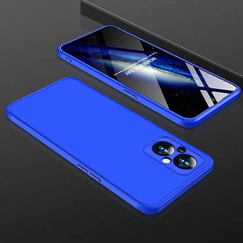 Hard Rigid Plastic Matte Finish Front and Back Cover Case 360 Degrees for Oppo Reno7 Lite 5G Blue