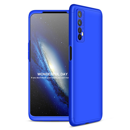 Hard Rigid Plastic Matte Finish Front and Back Cover Case 360 Degrees for Realme 7 Blue
