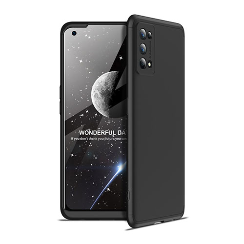 Hard Rigid Plastic Matte Finish Front and Back Cover Case 360 Degrees for Realme 7 Pro Black