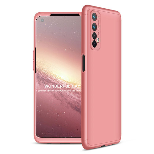 Hard Rigid Plastic Matte Finish Front and Back Cover Case 360 Degrees for Realme 7 Rose Gold