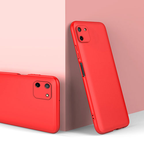 Hard Rigid Plastic Matte Finish Front and Back Cover Case 360 Degrees for Realme C11 Red