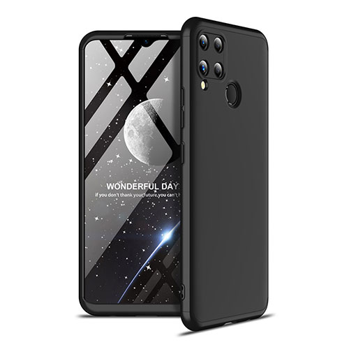 Hard Rigid Plastic Matte Finish Front and Back Cover Case 360 Degrees for Realme C15 Black