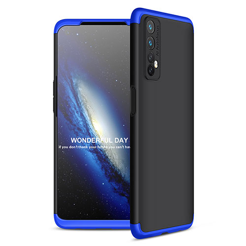 Hard Rigid Plastic Matte Finish Front and Back Cover Case 360 Degrees for Realme Narzo 30 4G Blue and Black