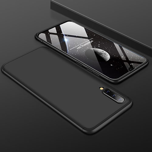 Hard Rigid Plastic Matte Finish Front and Back Cover Case 360 Degrees for Samsung Galaxy A50S Black