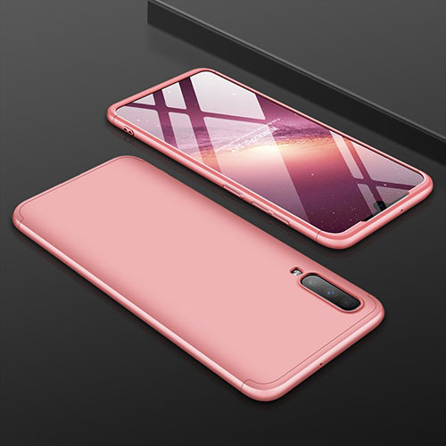 Hard Rigid Plastic Matte Finish Front and Back Cover Case 360 Degrees for Samsung Galaxy A70S Rose Gold