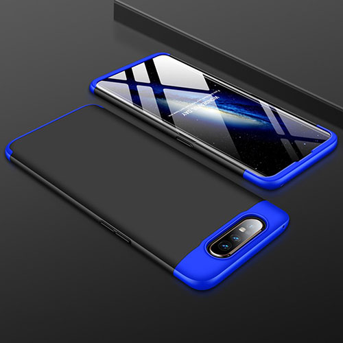 Hard Rigid Plastic Matte Finish Front and Back Cover Case 360 Degrees for Samsung Galaxy A90 4G Blue and Black