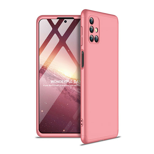Hard Rigid Plastic Matte Finish Front and Back Cover Case 360 Degrees for Samsung Galaxy M31s Rose Gold