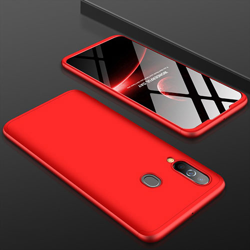 Hard Rigid Plastic Matte Finish Front and Back Cover Case 360 Degrees for Samsung Galaxy M40 Red