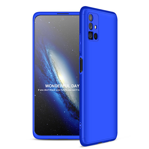 Hard Rigid Plastic Matte Finish Front and Back Cover Case 360 Degrees for Samsung Galaxy M51 Blue