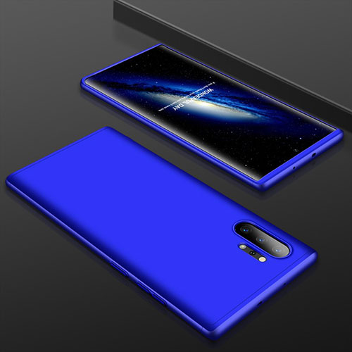 Hard Rigid Plastic Matte Finish Front and Back Cover Case 360 Degrees for Samsung Galaxy Note 10 Plus 5G Blue