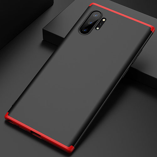 Hard Rigid Plastic Matte Finish Front and Back Cover Case 360 Degrees for Samsung Galaxy Note 10 Plus Red and Black