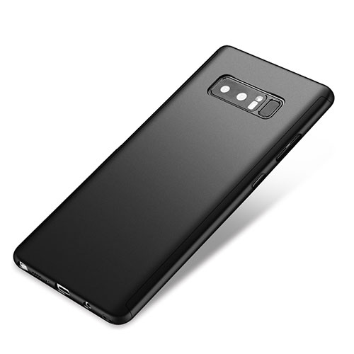 Hard Rigid Plastic Matte Finish Front and Back Cover Case 360 Degrees for Samsung Galaxy Note 8 Duos N950F Black