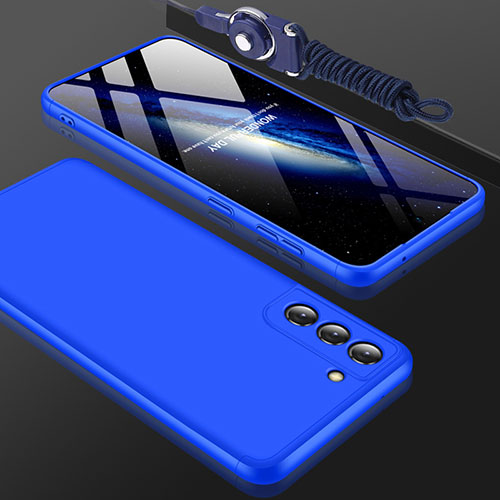 Hard Rigid Plastic Matte Finish Front and Back Cover Case 360 Degrees for Samsung Galaxy S23 Plus 5G Blue