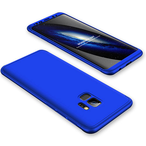 Hard Rigid Plastic Matte Finish Front and Back Cover Case 360 Degrees for Samsung Galaxy S9 Blue