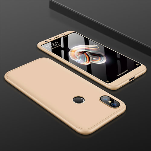 Hard Rigid Plastic Matte Finish Front and Back Cover Case 360 Degrees for Xiaomi Mi 6X Gold