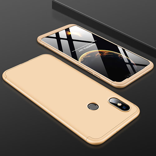 Hard Rigid Plastic Matte Finish Front and Back Cover Case 360 Degrees for Xiaomi Mi 8 Gold