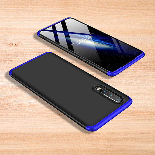 Hard Rigid Plastic Matte Finish Front and Back Cover Case 360 Degrees for Xiaomi Mi 9 Pro 5G Blue and Black