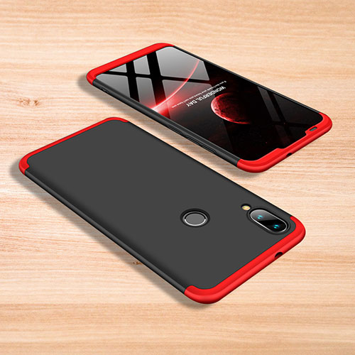 Hard Rigid Plastic Matte Finish Front and Back Cover Case 360 Degrees for Xiaomi Mi Play 4G Red and Black